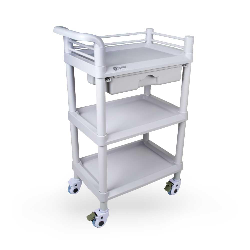 3-Tier Medical Utility Cart with Drawer and Shelves H814302