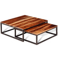 Two Piece Nesting Coffee Table Set Solid Sheesham Wood W59311