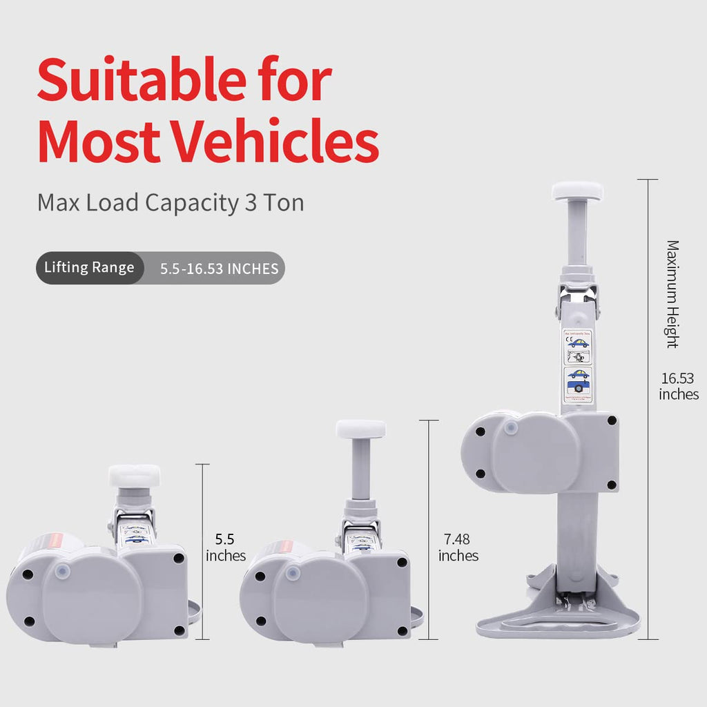 Electric Car Jack 3 Ton 12V Scissor Jack with Impact Wrench W3808