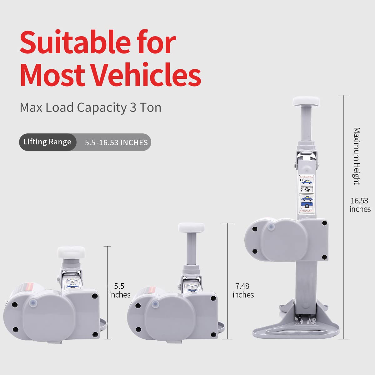 Electric Car Jack 3 Ton 12V Scissor Jack with Impact Wrench W3808