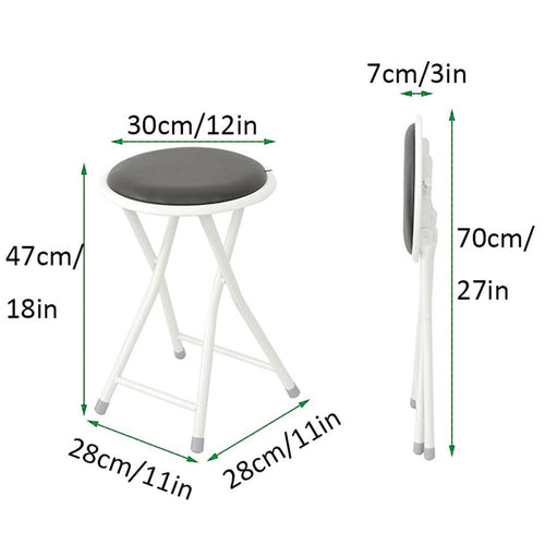 18-Inch Black Folding Stool with 225lb Capacity A4823
