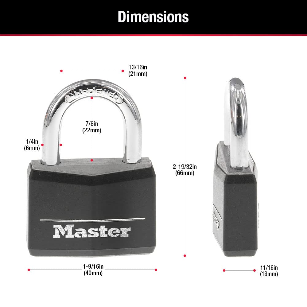 Black 4 Pack Covered Aluminum Keyed Padlock J73834