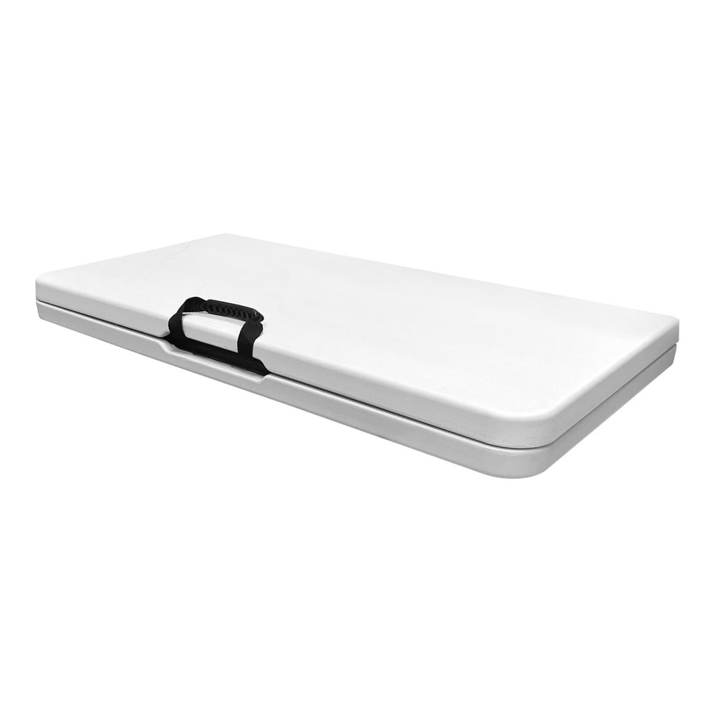 White Square Folding Table with Carry Handle P45689
