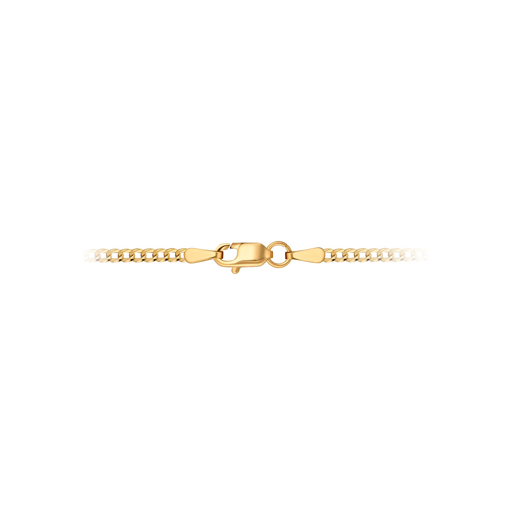 18K Solid Gold Cuban Curb Link Chain Necklace Z87473