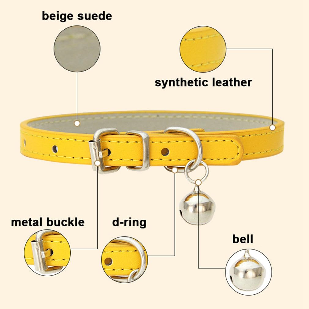 Pink Leather Cat Collar with Bell N9331