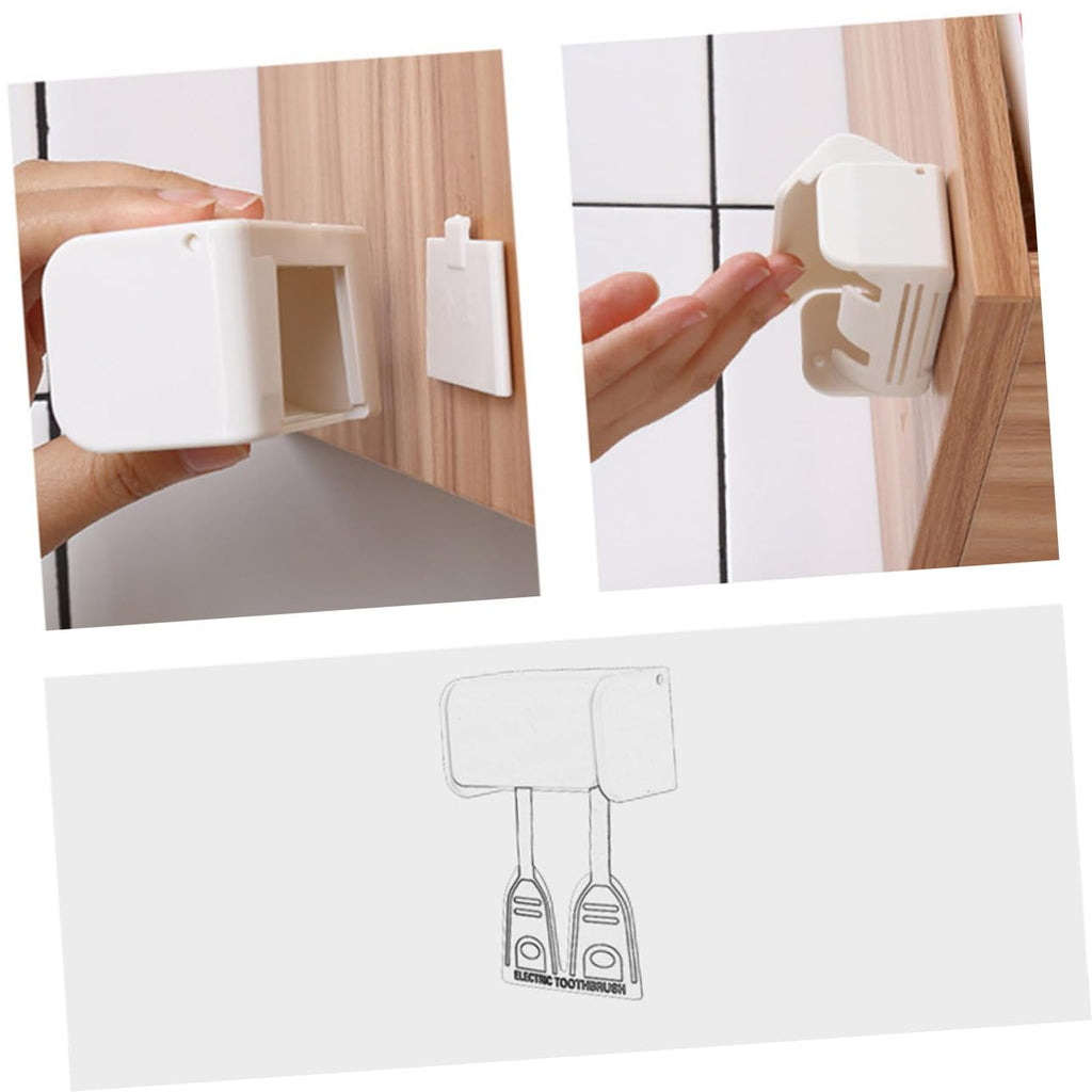 2 Pack Wall Mount Plastic Electric Toothbrush Holder N587869