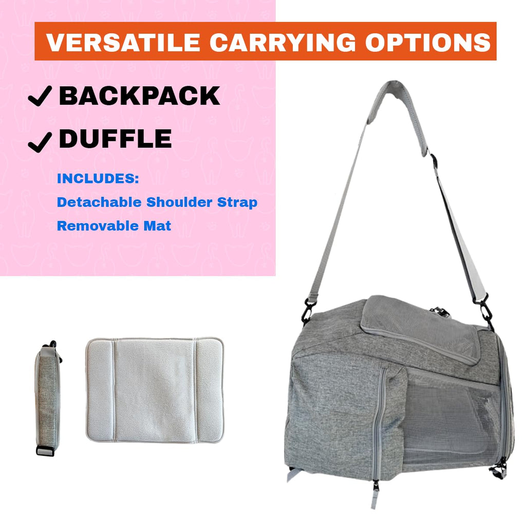 Grey Mesh Cat Carrier Bag with Side Pockets U85754