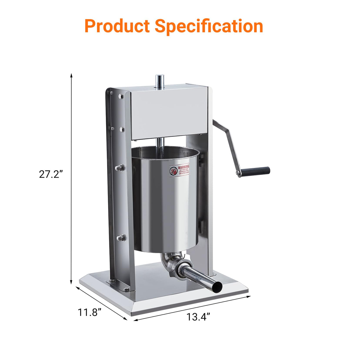 5L Stainless Steel Manual Sausage Stuffer E60926
