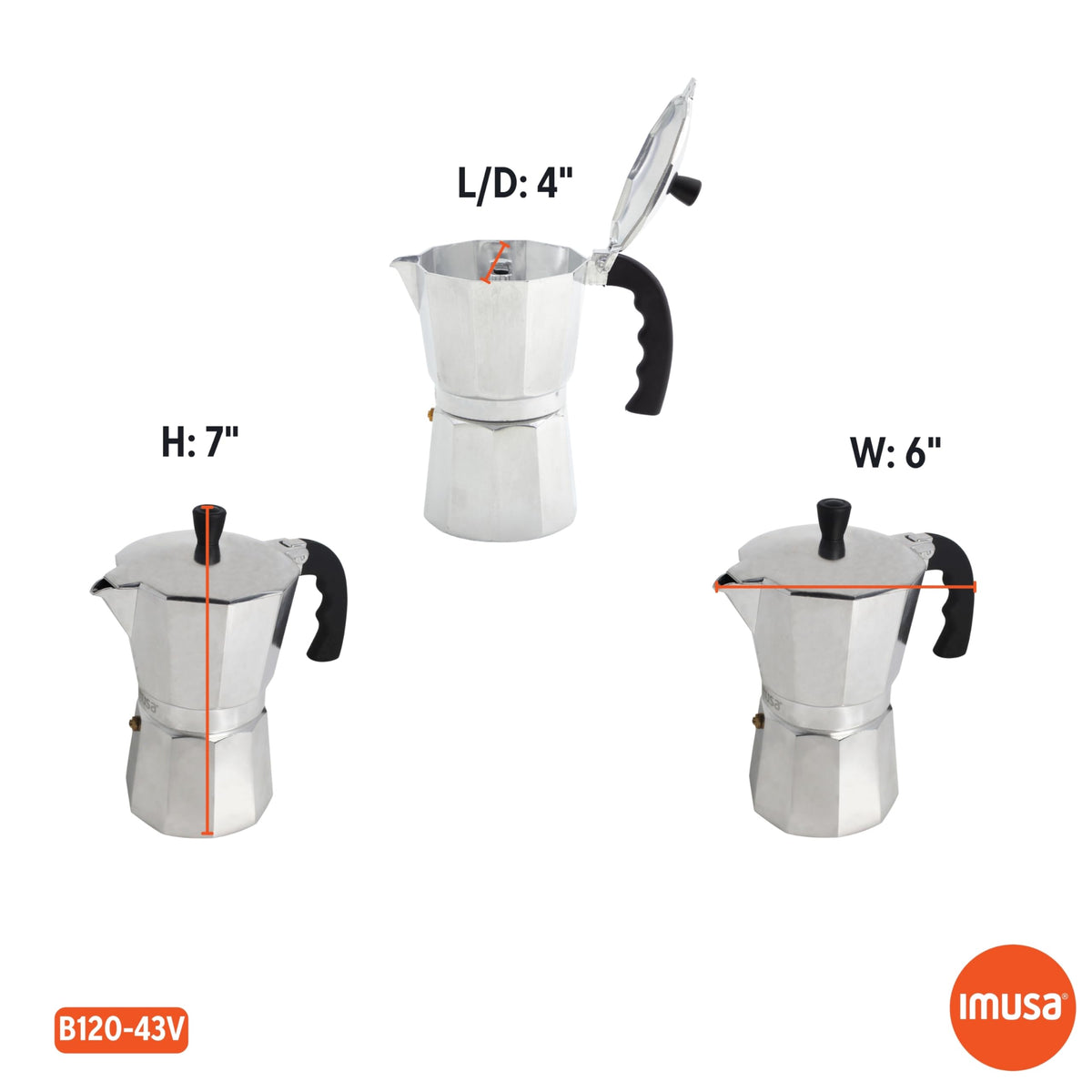 Aluminum Stovetop 6-cup Espresso Maker D4122