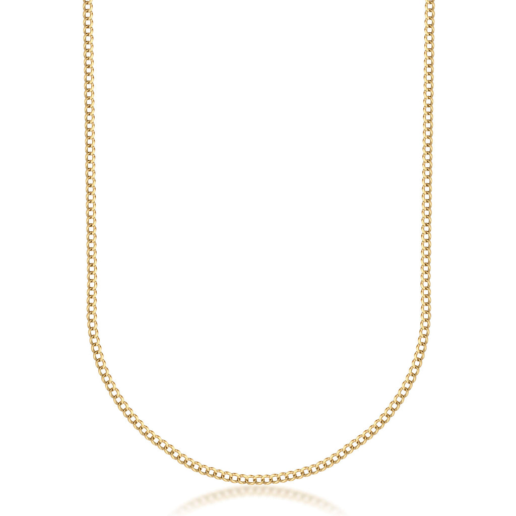 18K Solid Gold Cuban Curb Link Chain Necklace Z87473