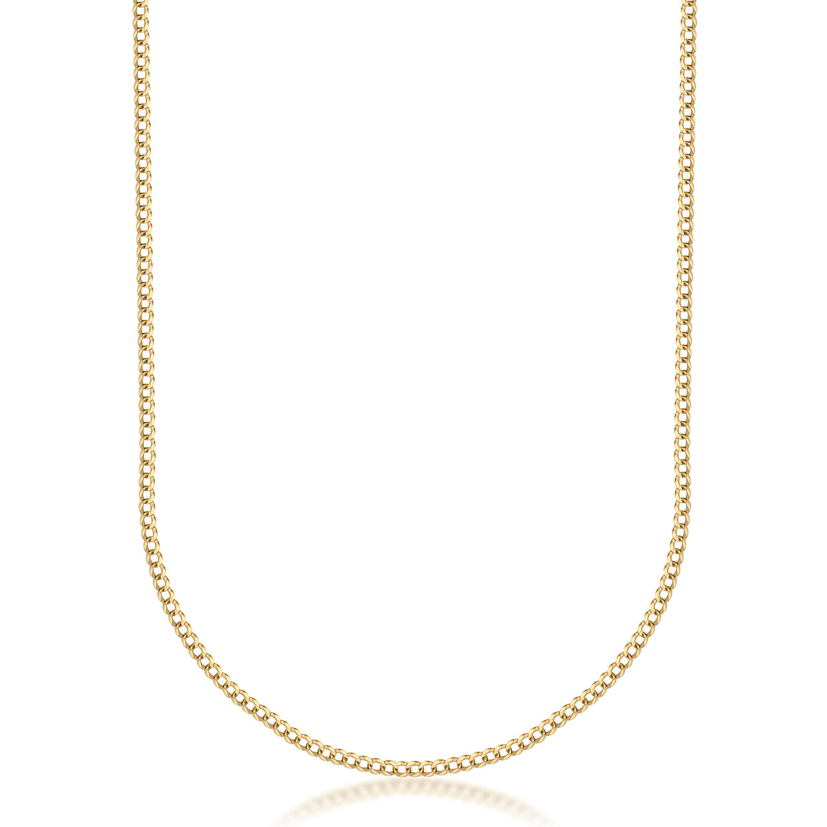 18K Solid Gold Cuban Curb Link Chain Necklace Z87473