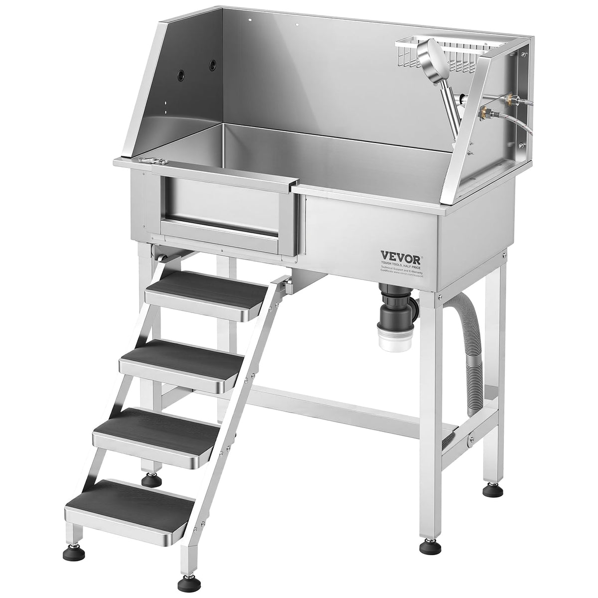 34" Stainless Steel Dog Washing Station with Shower Faucet Y3991