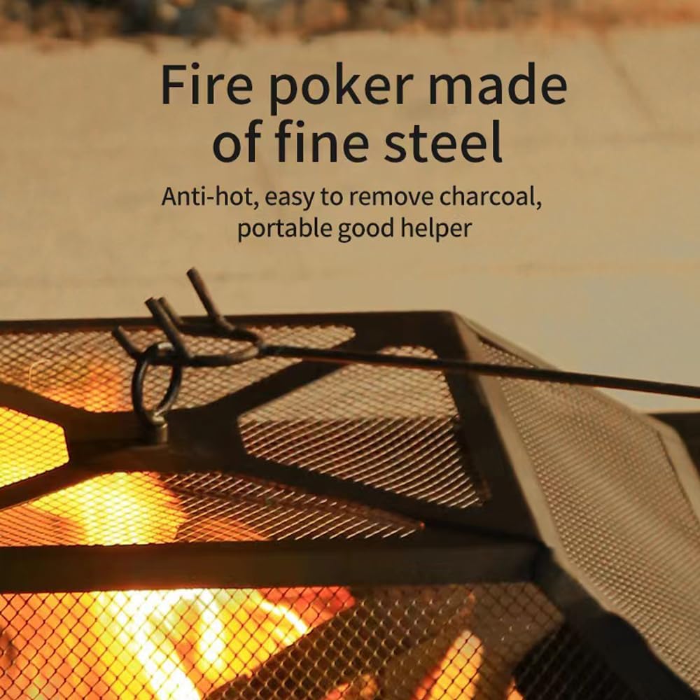 32 Inch Square Metal Wood Burning Fire Pit N7704