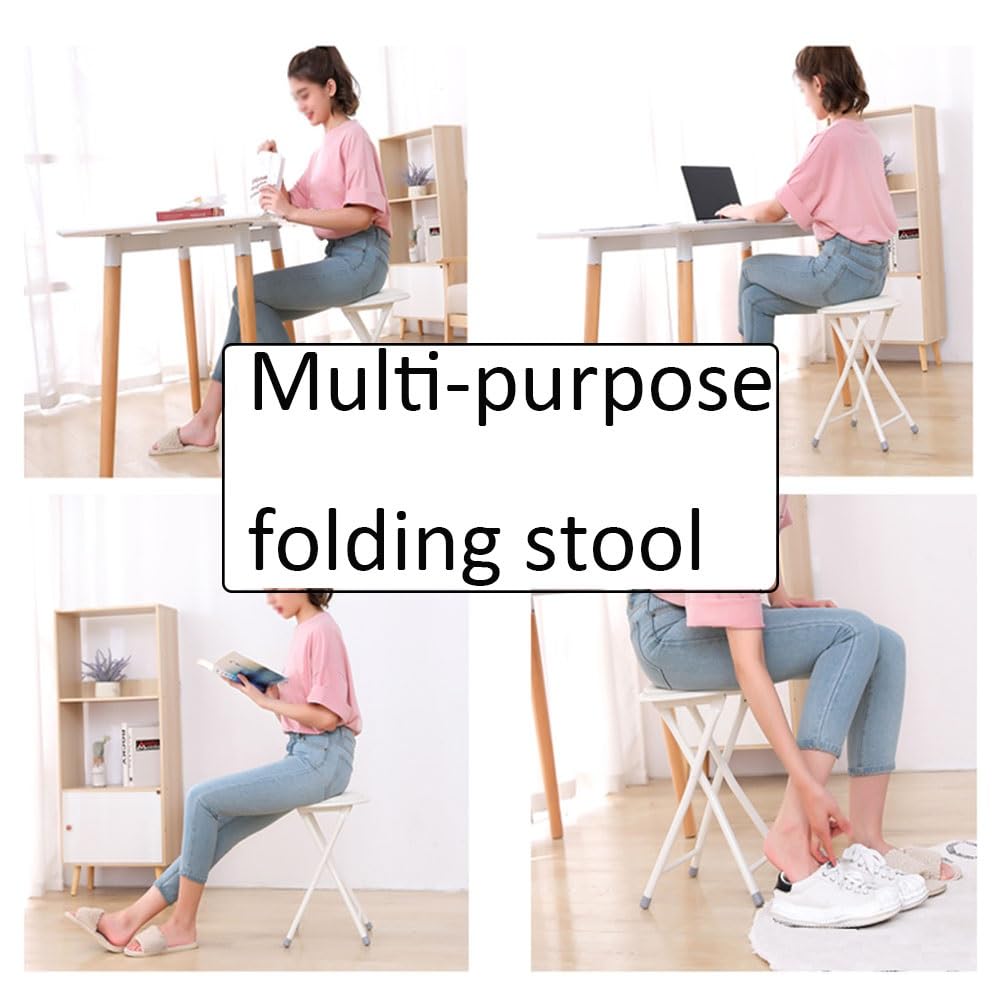 18-Inch Black Folding Stool with 225lb Capacity A4823