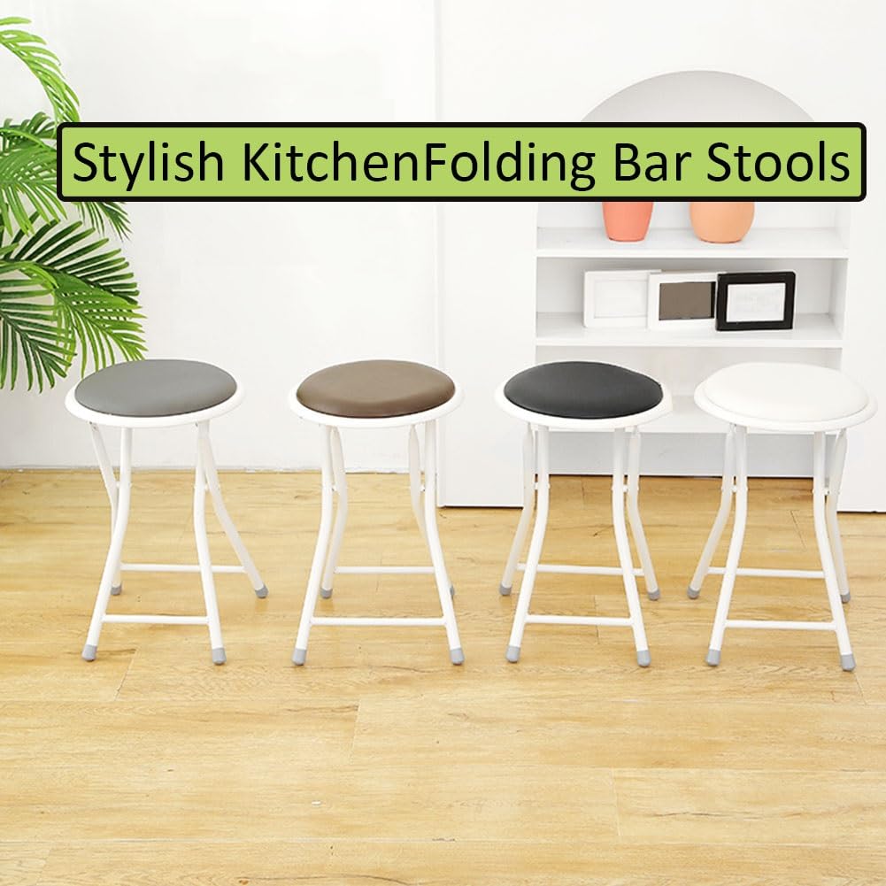 18-Inch Black Folding Stool with 225lb Capacity A4823