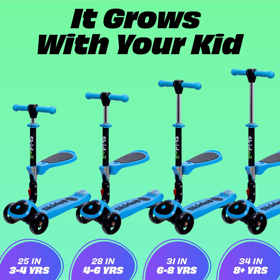 Foldable 3 Wheel Kick Scooter with Removable Seat P89925