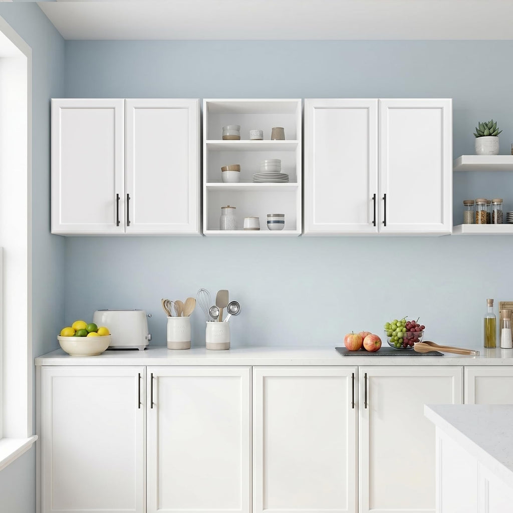 62.8" W Wall Mounted Laundry Cabinets with Adjustable Shelf I364