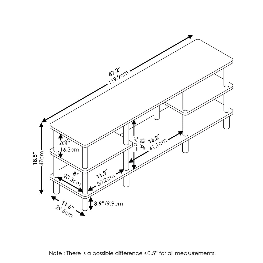 Espresso 3-Tier Open Shelf TV Stand N937