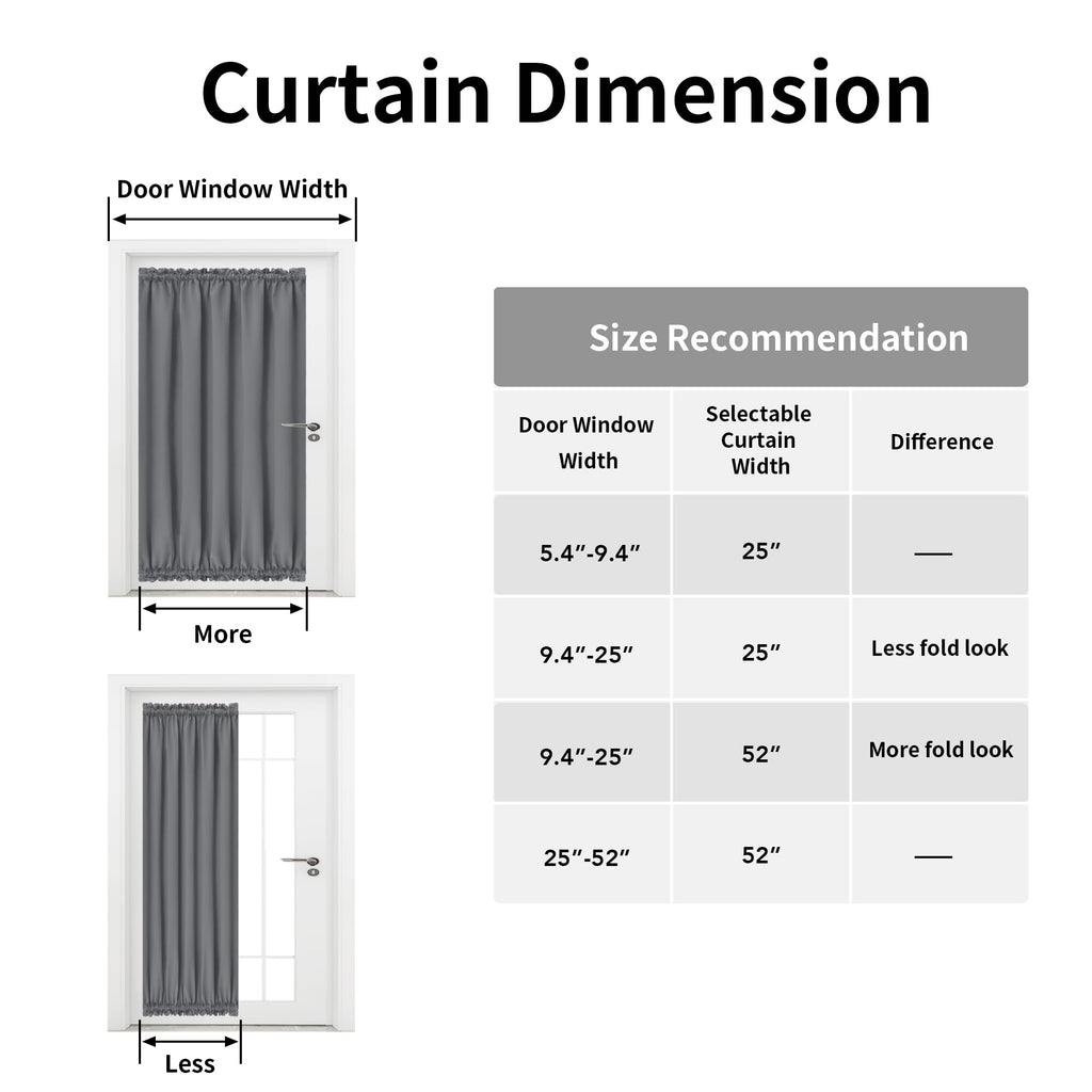 Blackout Door Curtains 1 Panel Gray J60487