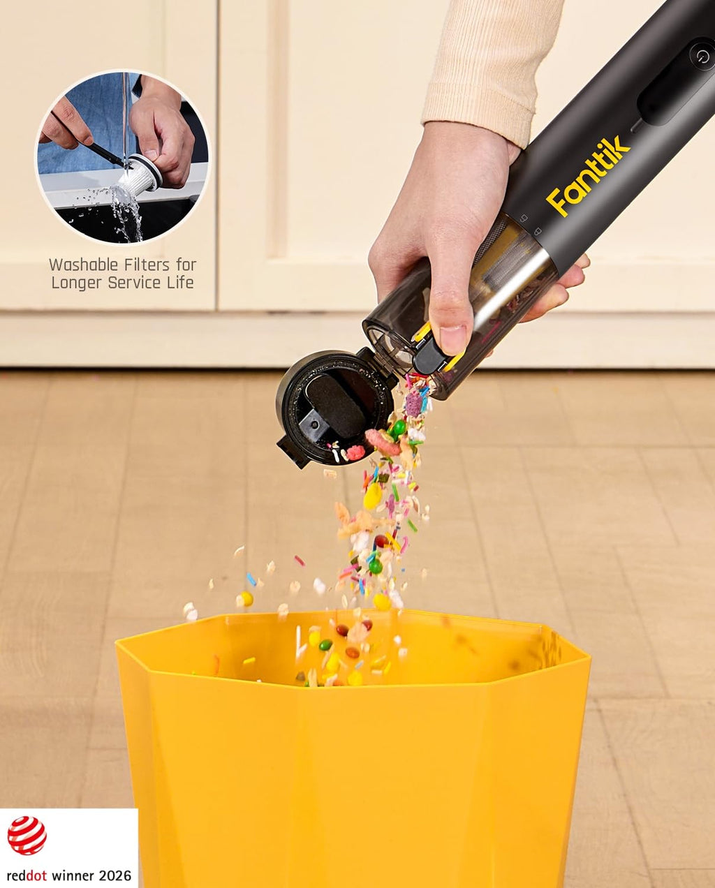 Cordless Handheld Car Vacuum, 19kPa, Black O3040
