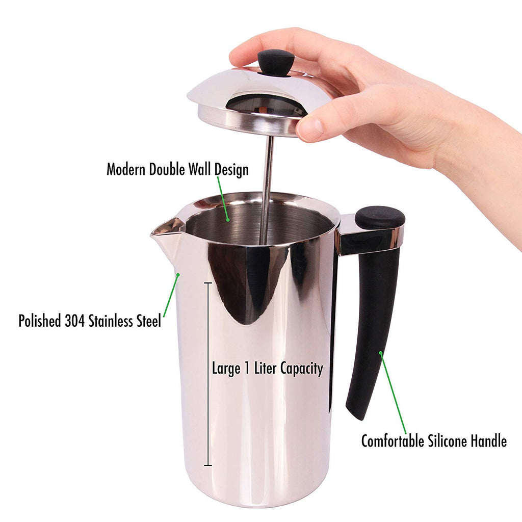 Stainless Steel Double-Wall Coffee Press 1 Liter K2563