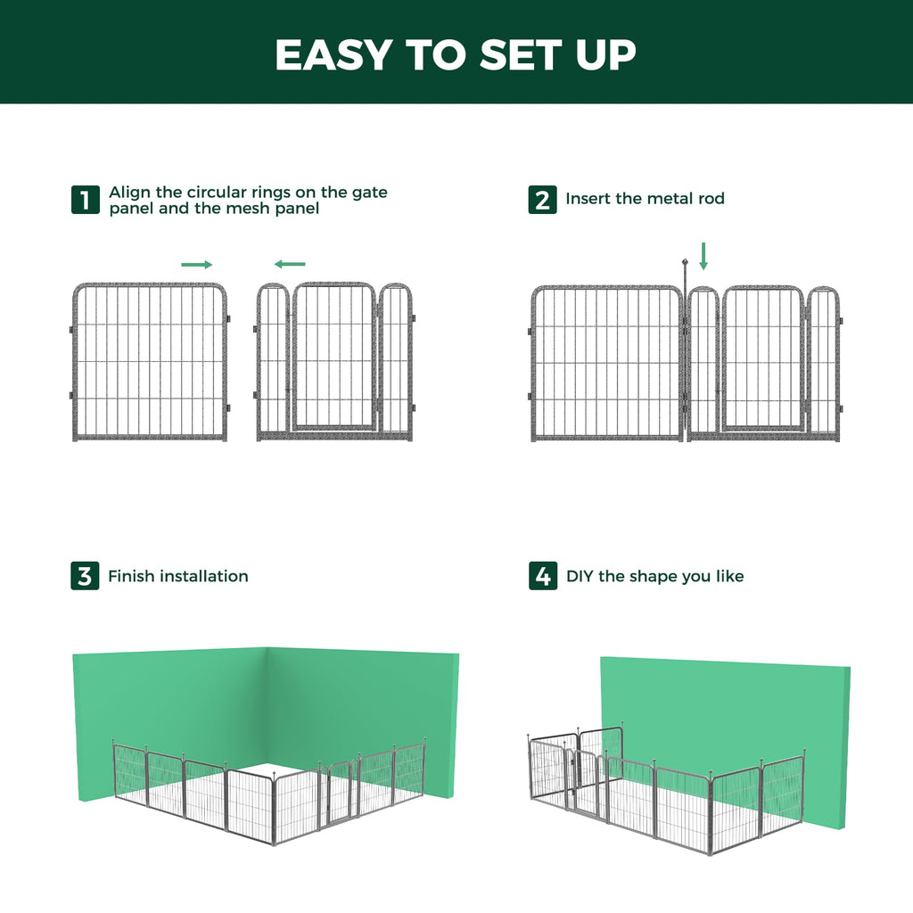 24" H 16 Panels Dog Playpen D89120