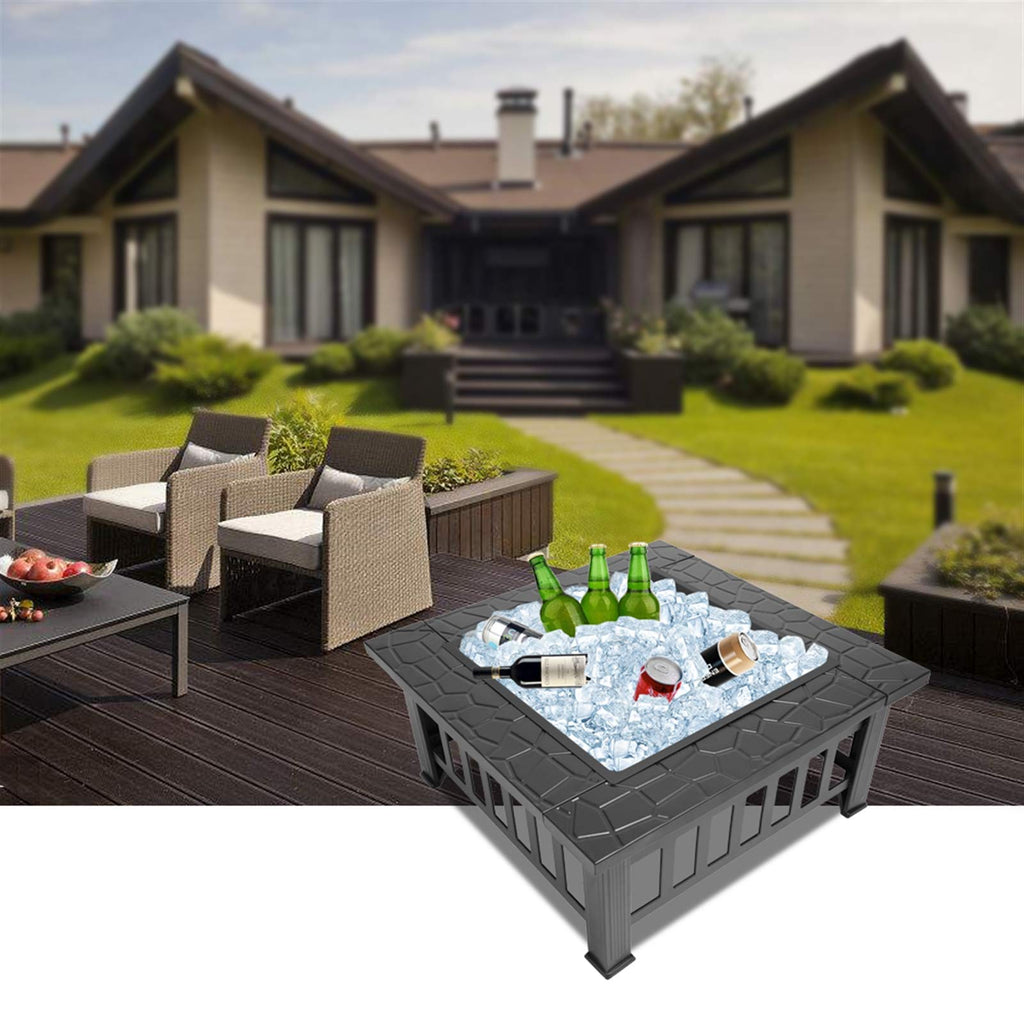 32 Inch Black Metal Wood Burning Fire Pit X665