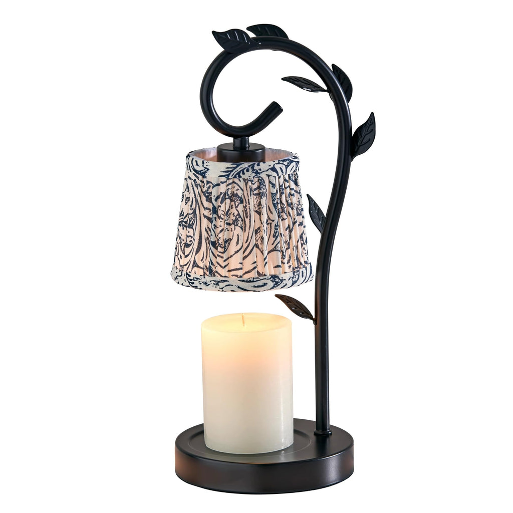 Black & White Printed Shade Dimmable Candle Warmer Lamp S586485