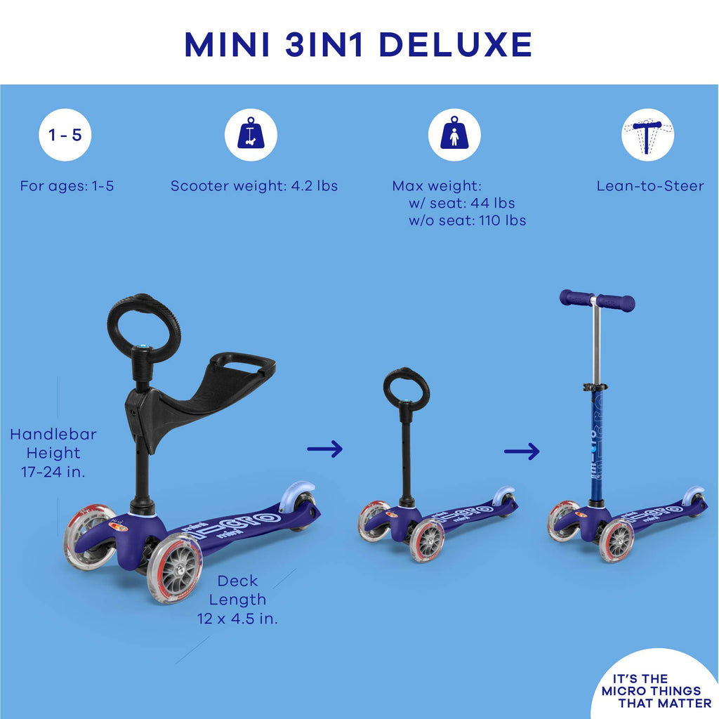 3-in-1 Toddler Scooter with Removable Parent Push Bar Y590694