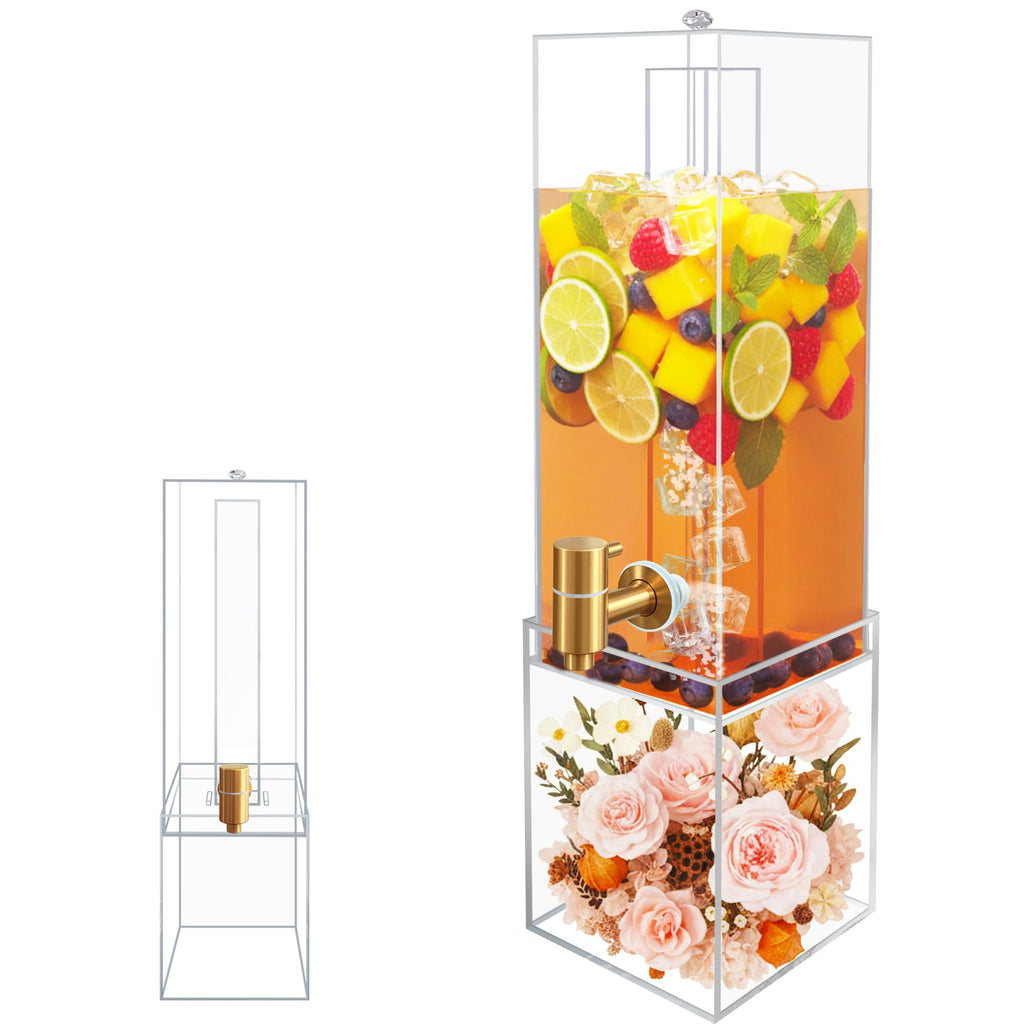 2 Gallon Drink Dispenser with Airtight Valve and Acrylic Stand F211874