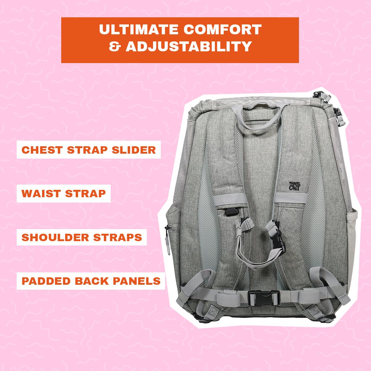 Grey Mesh Cat Carrier Bag with Side Pockets U85754