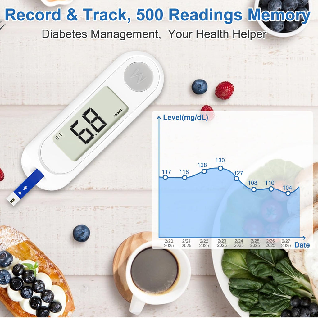 Blood Sugar Monitor Kit with 50 Test Strips & 50 Lancets V13837