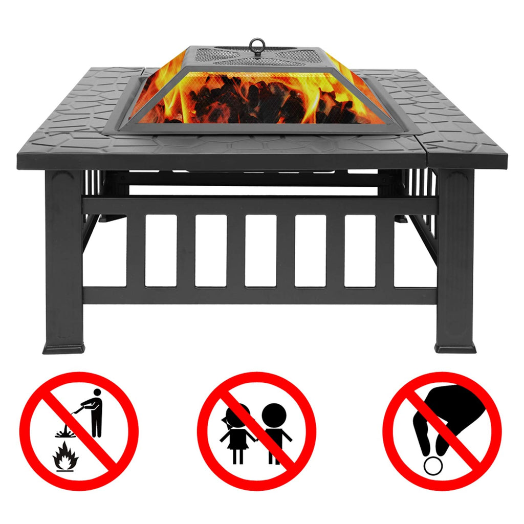 32 Inch Black Metal Wood Burning Fire Pit X665