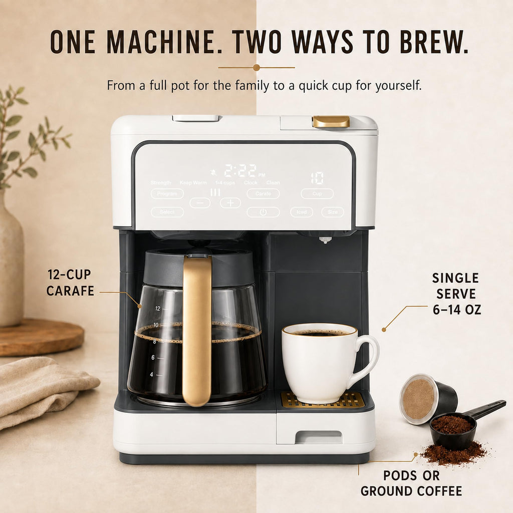 Multi-Brew Coffee Maker 12 Cups Single Serve Programmable J68745