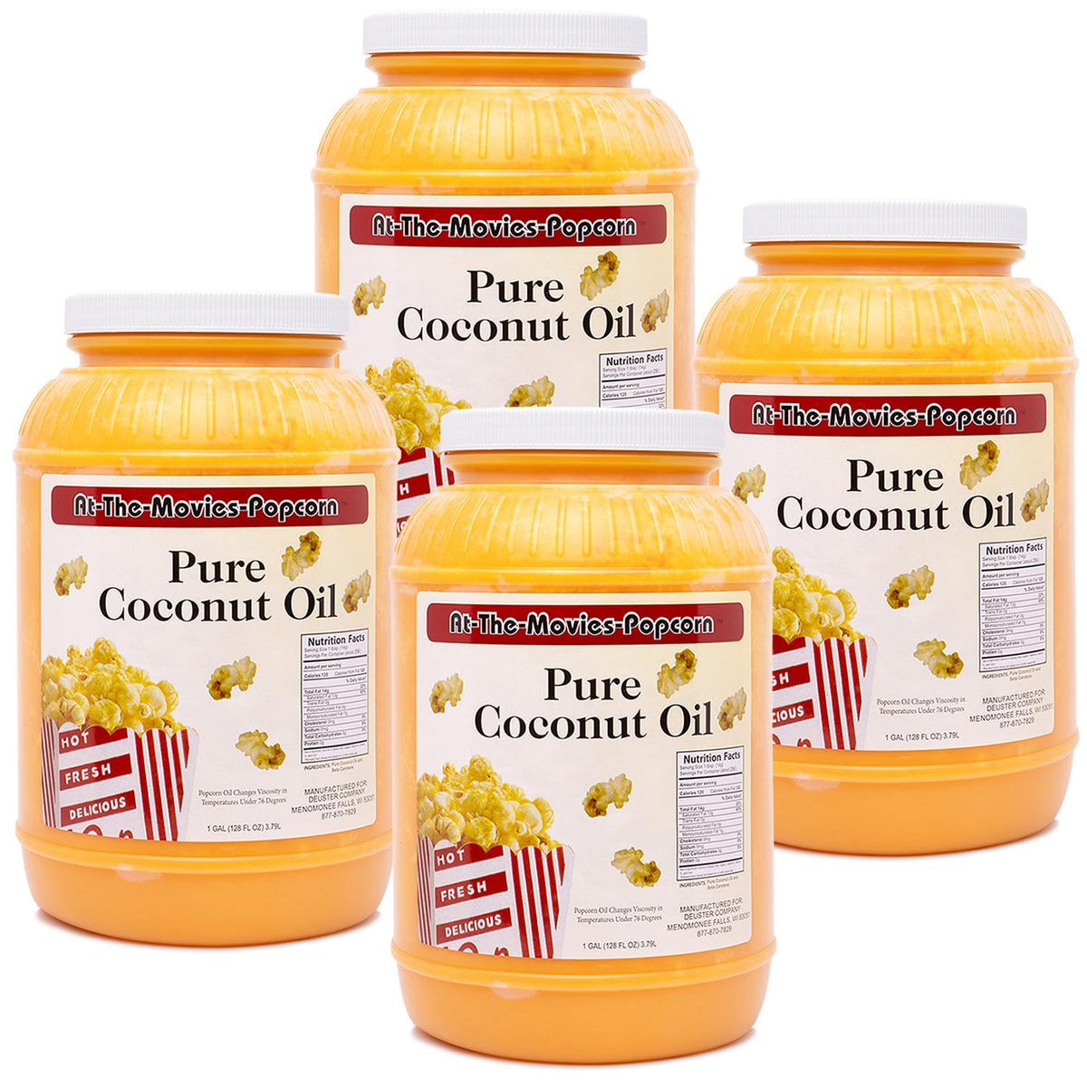 Yellow Coconut Popcorn Popping Oil Case Of Four Gallons Q9259