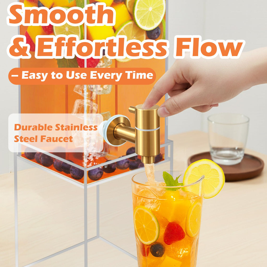 2 Gallon Drink Dispenser with Airtight Valve and Acrylic Stand F211874