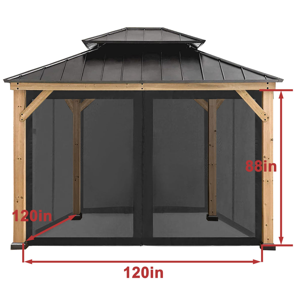 10' x 10' Gazebo Canopy Mosquito Netting Sidewalls C383218