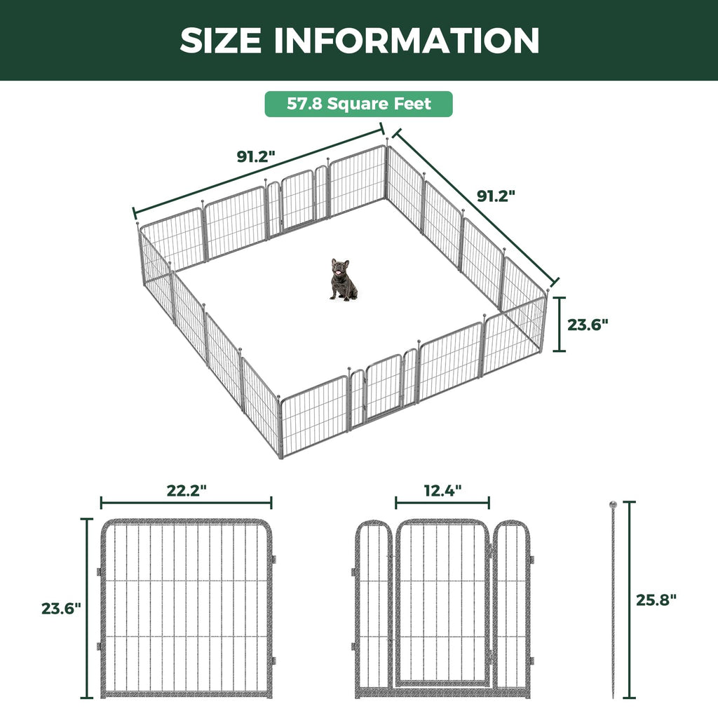 24" H 16 Panels Dog Playpen D89120