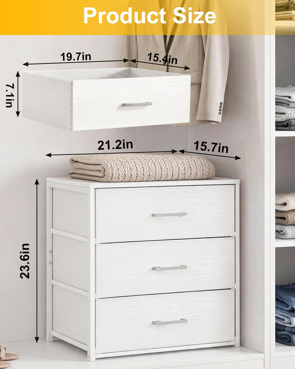 3 Drawers Dresser A43940