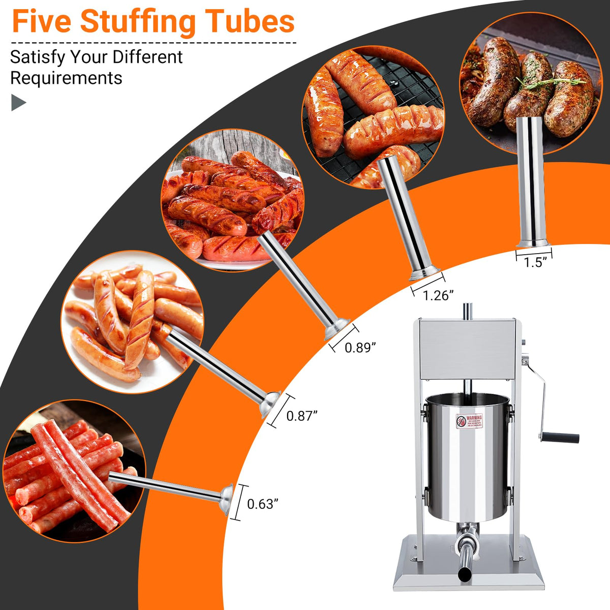 5L Stainless Steel Manual Sausage Stuffer E60926