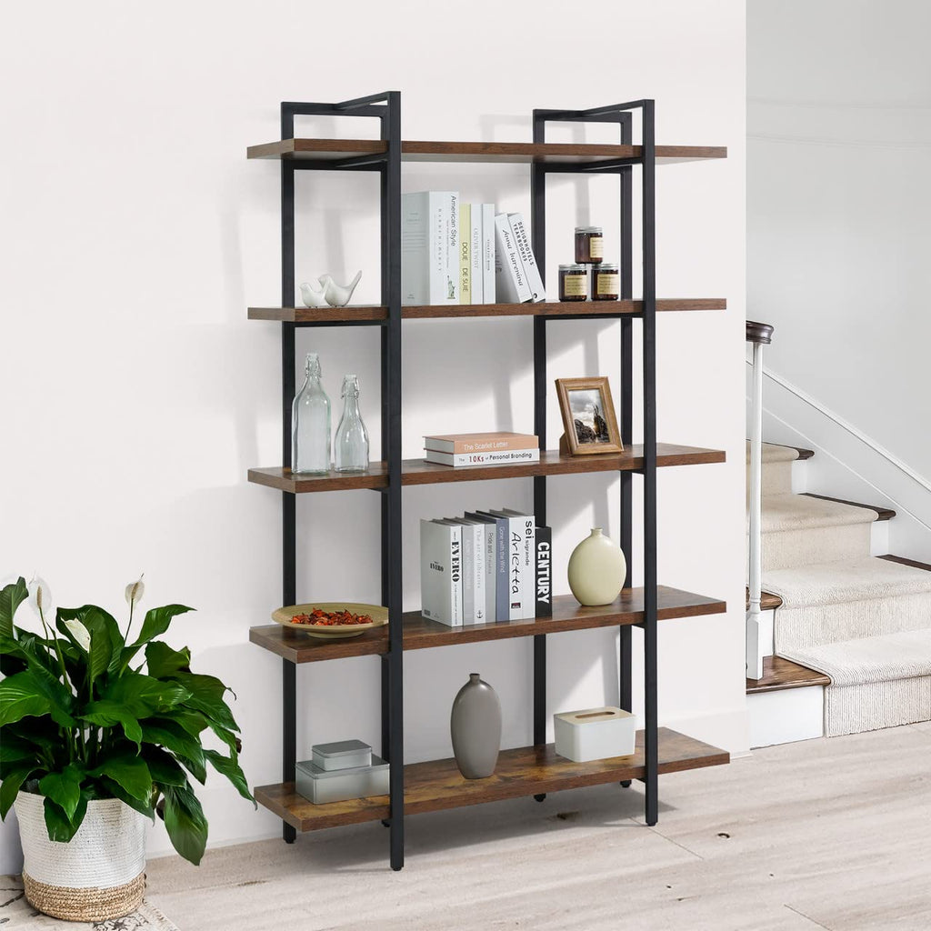 5-Tier Wood and Metal Book Shelf J11411