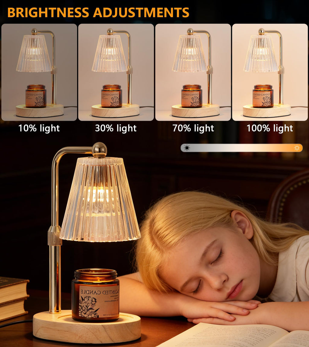 Gold Candle Warmer Lamp with Timer Dimmable with 2 Bulbs A163