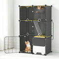 3-Tier Cat Cage with Litter Box, Hammock & Ladders R691068