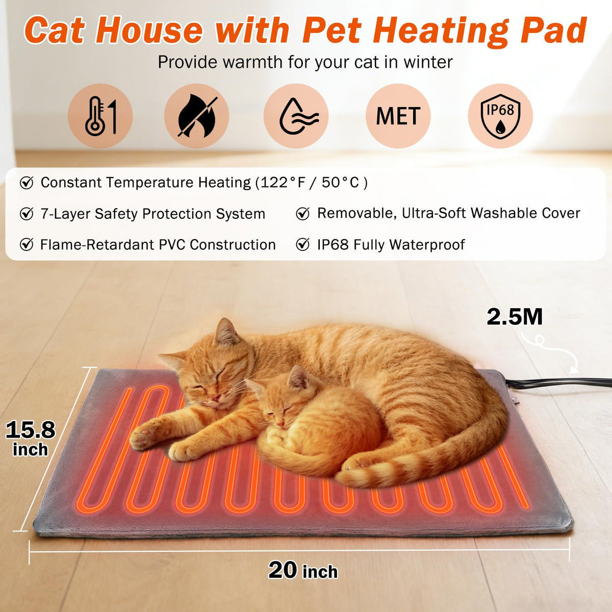 Insulated Heated Cat House Indoor/Outdoor G40414