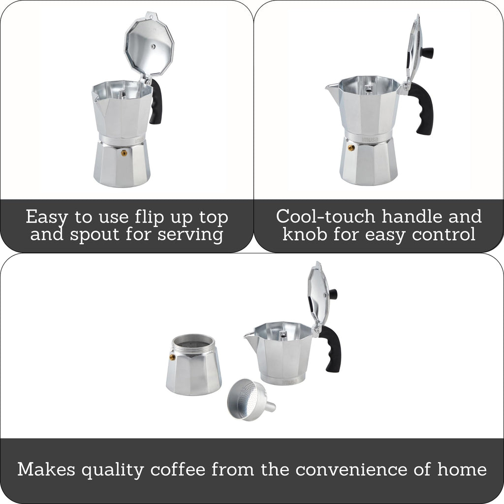 Aluminum Stovetop 6-cup Espresso Maker D4122