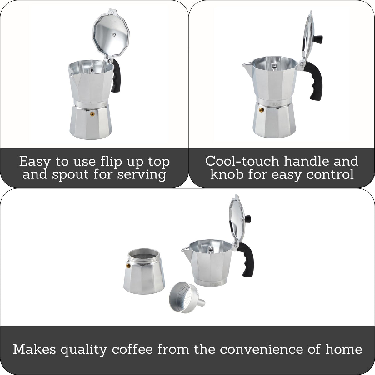Aluminum Stovetop 6-cup Espresso Maker D4122