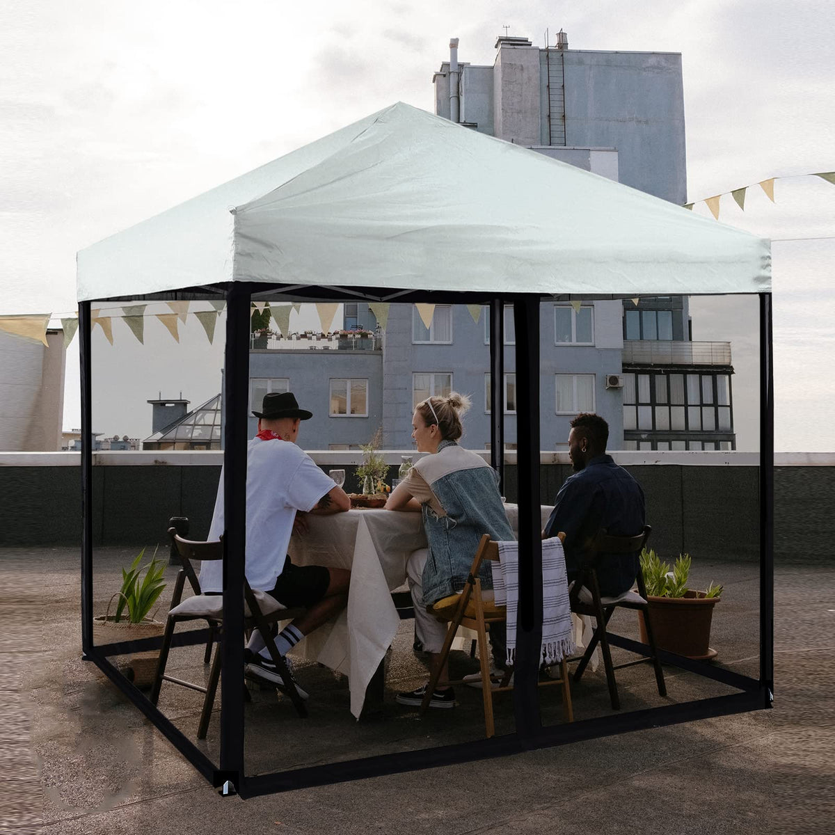 Mosquito Net with Zipper for Camping and Patio Gazebo M307877