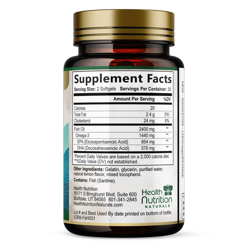 2400mg Omega 3 Fish Oil Softgels T769