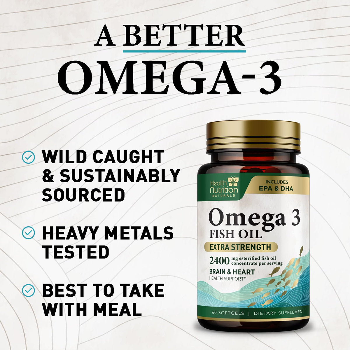 2400mg Omega 3 Fish Oil Softgels T769