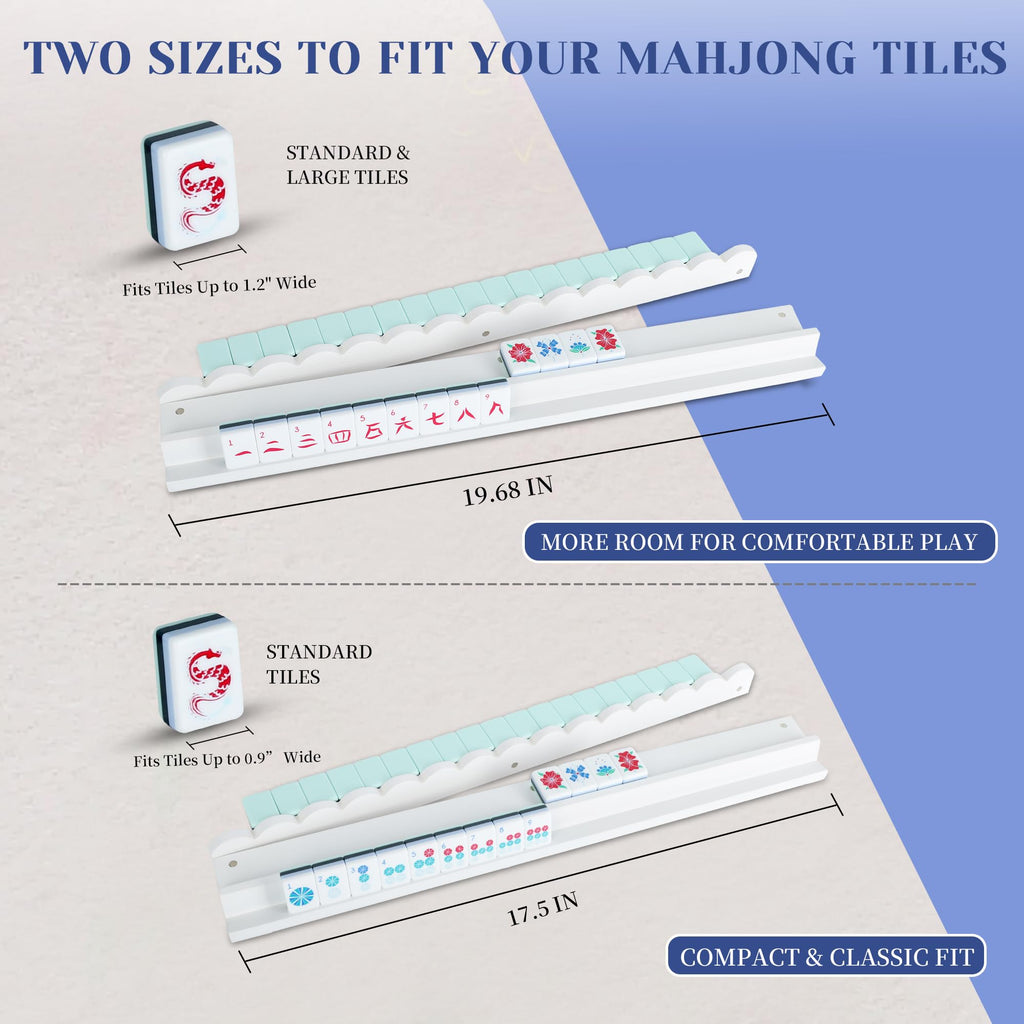 White Pine Wood Mahjong Racks with Magnetic Pushers, Set of 4 U24395